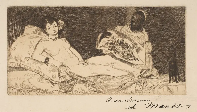 Olympia (small plate) Wall Art by Edouard Manet - High-Resolution Digital Print