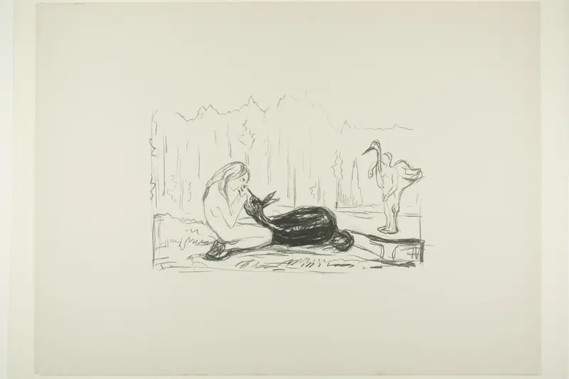 Omega and the Deer Wall Art by Edvard Munch - High-Resolution Digital Print
