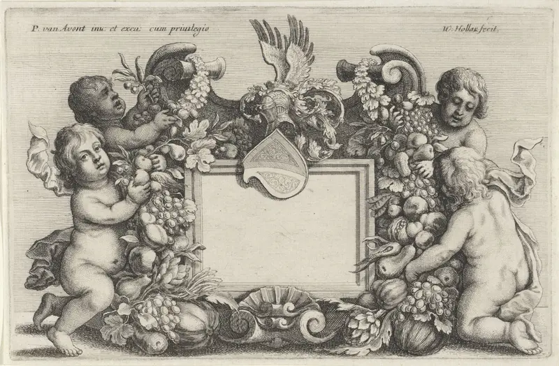 Omlijsting met putti en vruchten Wall Art by Unknown - High-Resolution Digital Print