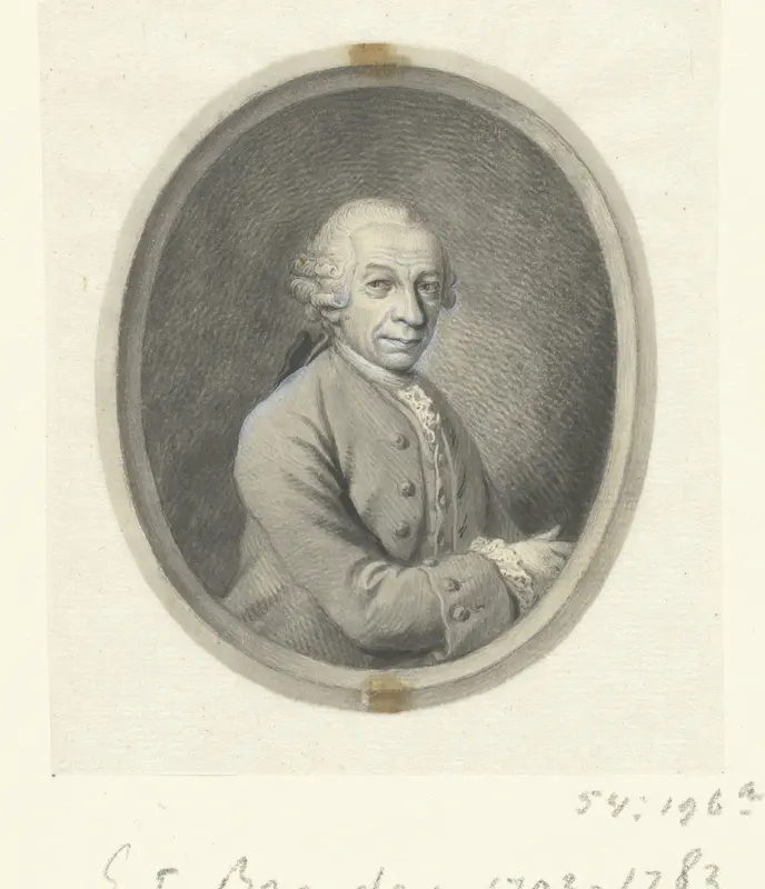 Omlijsting voor portret van Georg Friedrich Brander Wall Art by Johann Esaias Nilson - High-Resolution Digital Print