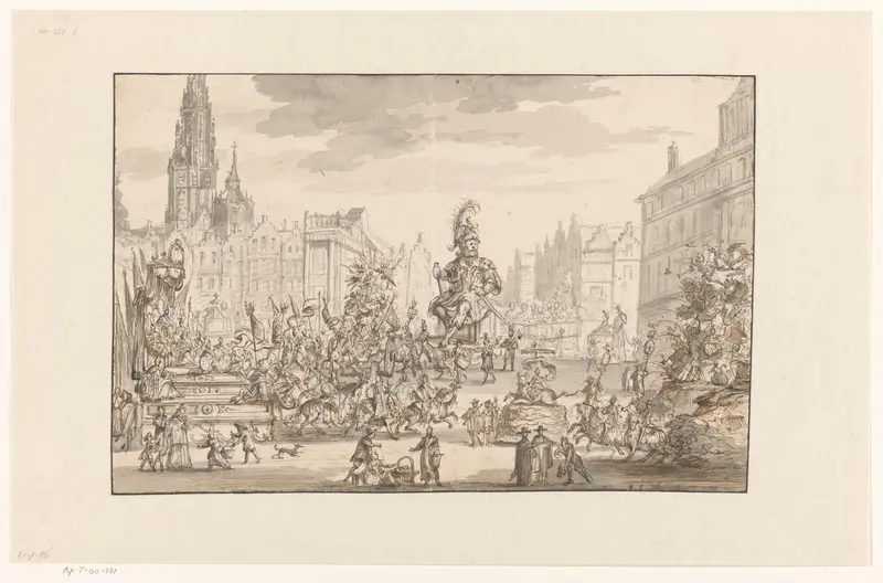 Ommegang op de Meirplaats te Antwerpen, 1684-1685 Wall Art by Gonzales van Heylen - High-Resolution Digital Print