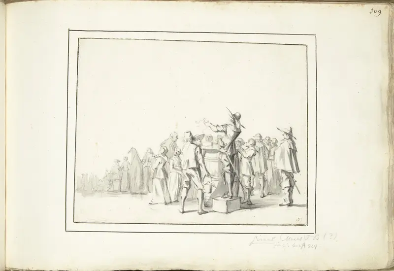 Omroeper op een marktplein Wall Art by Unknown - High-Resolution Digital Print