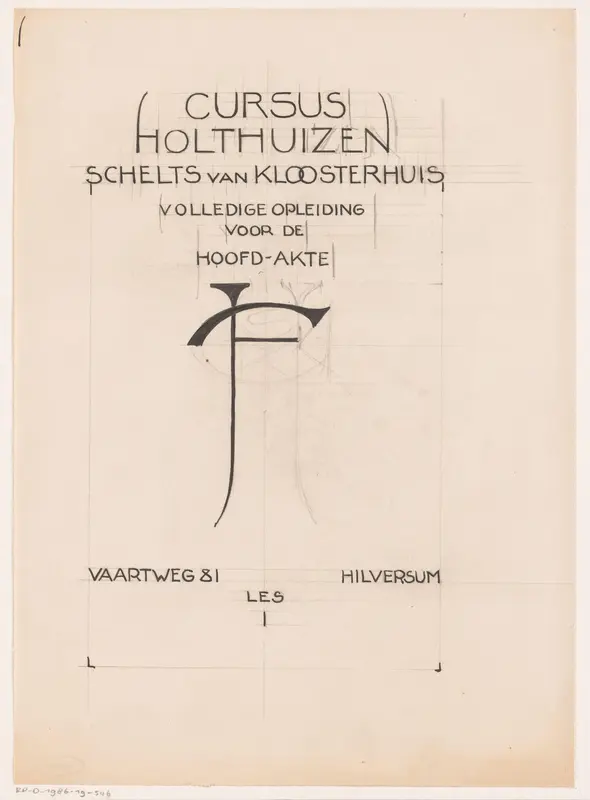 Omslagontwerp voor: Cursus Holthuizen. Volledige opleiding voor de hoofd-akte, zonder jaar Wall Art by Reinier Willem Petrus de Vries (1874-1953) - High-Resolution Digital Print