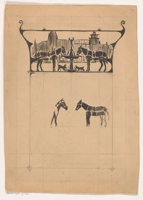 Omslagontwerp voor: De dierenvriend. Geïllustreerd tijdschrift voor dierenvrienden, 1907 Wall Art by Reinier Willem Petrus de Vries (1874-1953) - High-Resolution Digital Print