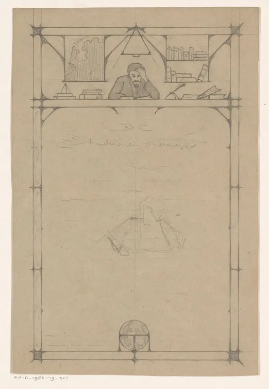 Omslagontwerp voor: De studeerende onderwijzer Wall Art by Reinier Willem Petrus de Vries (1874-1953) - High-Resolution Digital Print