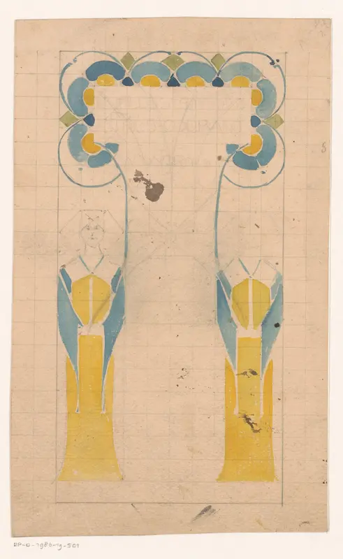 Omslagontwerp voor een geïllustreerde courant Wall Art by Reinier Willem Petrus de Vries (1874-1953) - High-Resolution Digital Print
