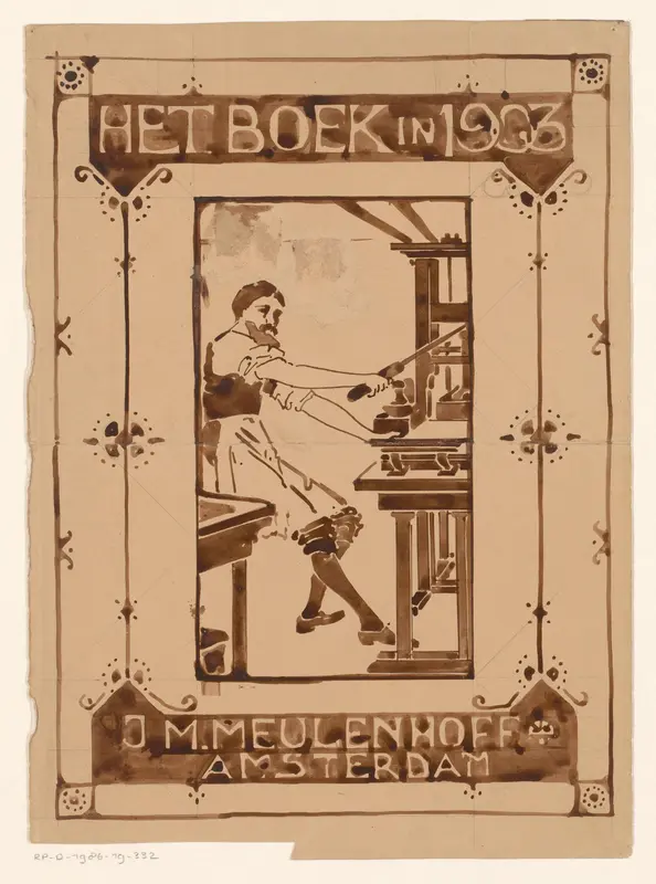 Omslagontwerp voor: Het boek in 1903, 1903 Wall Art by Reinier Willem Petrus de Vries (1874-1953) - High-Resolution Digital Print