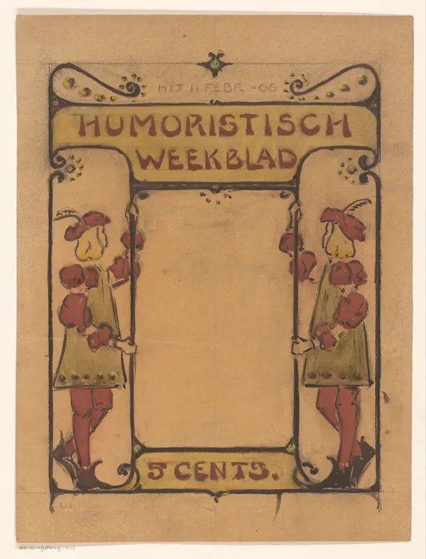 Omslagontwerp voor: Humoristisch weekblad, 1906 Wall Art by Reinier Willem Petrus de Vries (1874-1953) - High-Resolution Digital Print