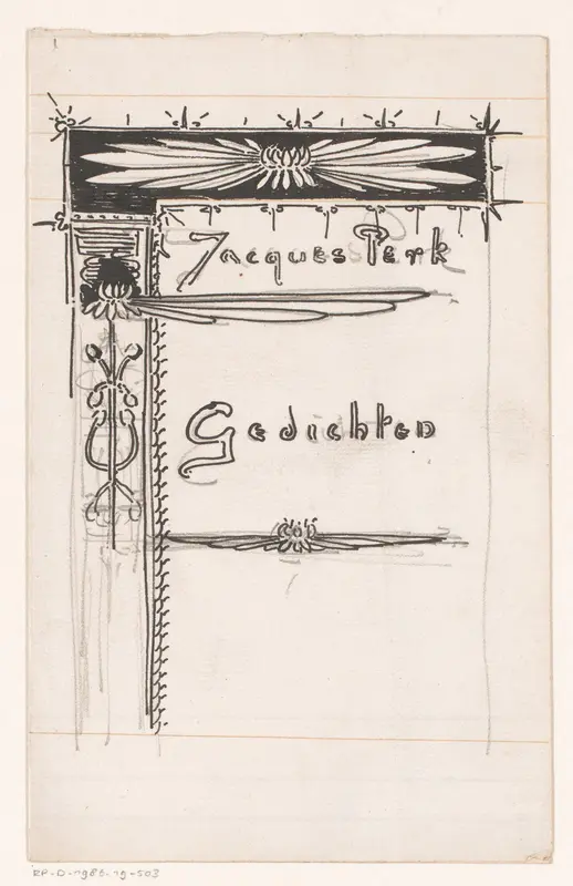 Omslagontwerp voor: Jacques Perk, Gedichten, c. 1896 Wall Art by Reinier Willem Petrus de Vries (1874-1953) - High-Resolution Digital Print