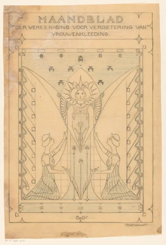 Omslagontwerp voor: Maandblad der Vereeniging voor verbetering van vrouwenkleeding, 1901 Wall Art by Unknown - High-Resolution Digital Print
