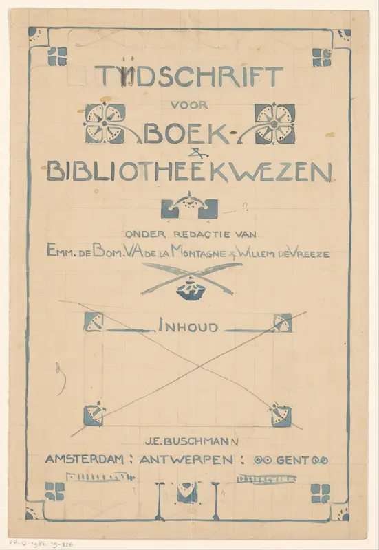 Omslagontwerp voor: Tijdschrift voor boek- en bibliotheekwezen, 1903 Wall Art by Reinier Willem Petrus de Vries (1874-1953) - High-Resolution Digital Print