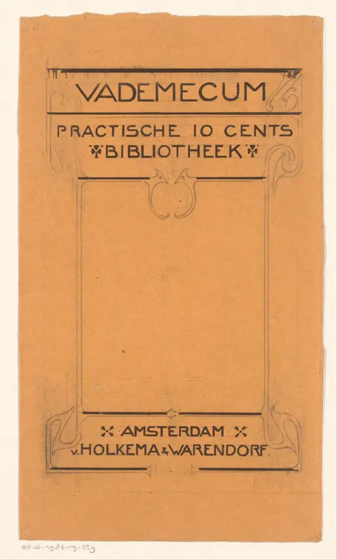 Omslagontwerp voor: Vademecum. Praktische 10 cents bibliotheek, 1903 Wall Art by Reinier Willem Petrus de Vries (1874-1953) - High-Resolution Digital Print