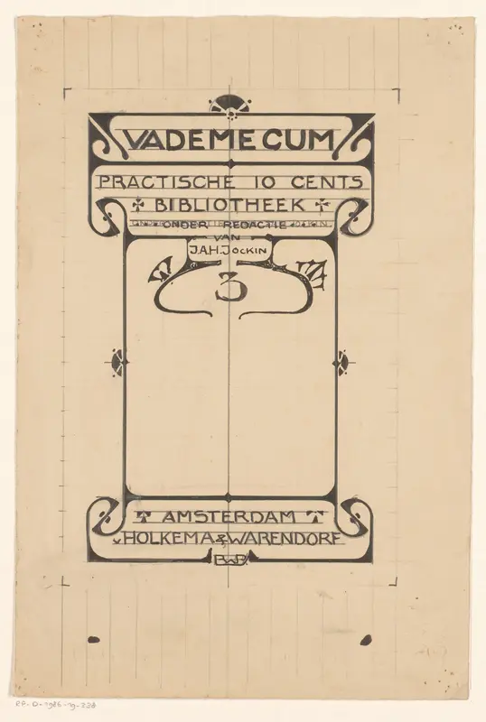 Omslagontwerp voor: Vademecum. Praktische 10 cents bibliotheek, 1903 Wall Art by Unknown - High-Resolution Digital Print