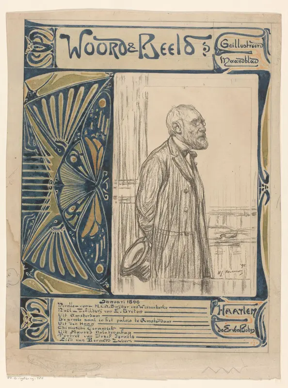 Omslagontwerp voor: Woord en Beeld. Geïllustreerd Maandblad, 1896 Wall Art by Theodorus Henricus Kerstel - High-Resolution Digital Print
