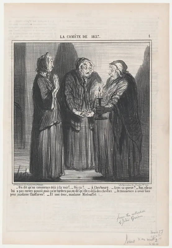 On dit qu'on commence déja a la voir..., from La Comète de 1857, published in Le Charivari, March 7, 1857 Wall Art by Honoré Daumier - High-Resolution Digital Print