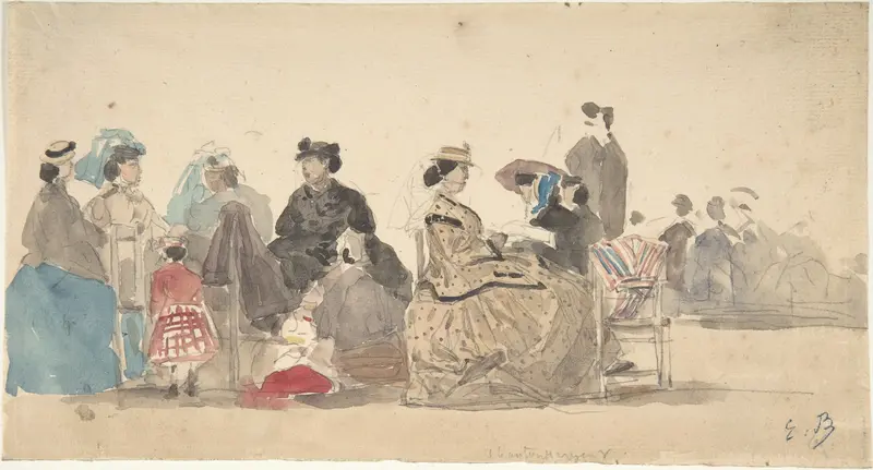 On the Beach Wall Art by Eugène Boudin - High-Resolution Digital Print
