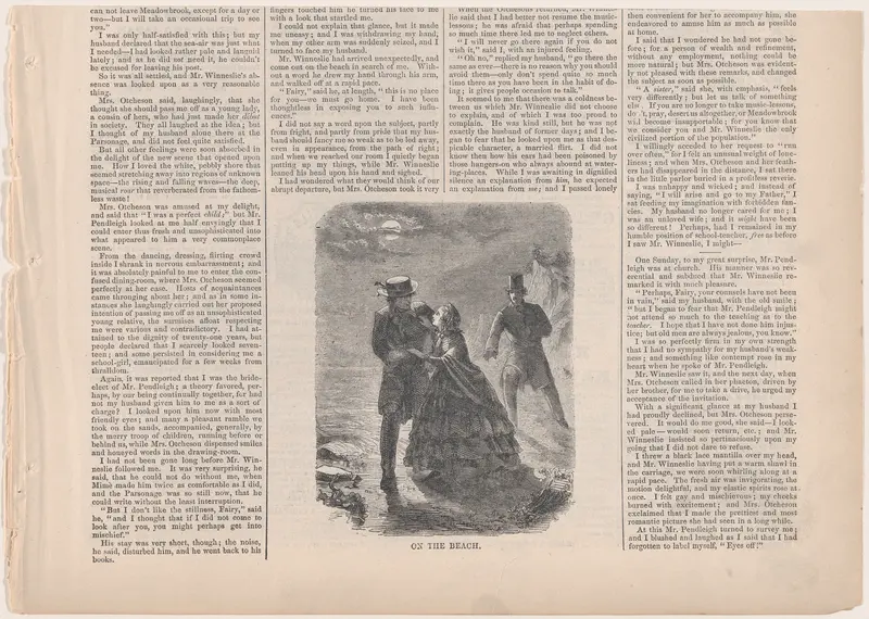 On the Beach (from "The Mistress of the Parsonage," in "Harper's Weekly") Wall Art by Winslow Homer - High-Resolution Digital Print