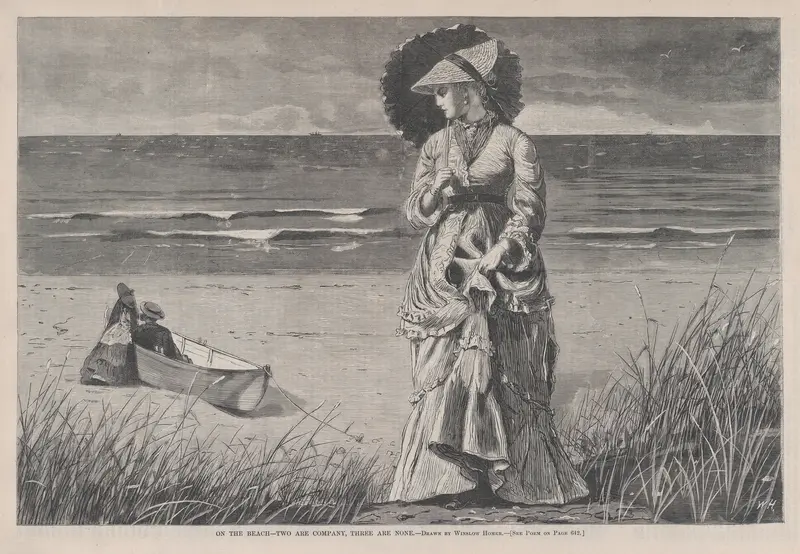 On the Beach – Two are Company, Three are None, from "Harper's Weekly," Vol. XVI Wall Art by Winslow Homer - High-Resolution Digital Print