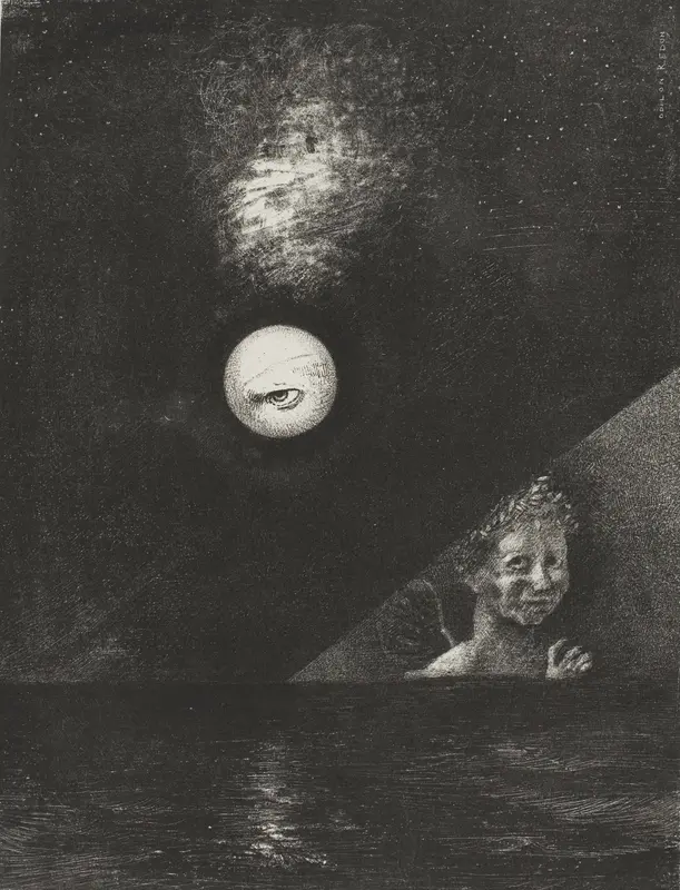 On the Horizon the Angel of Certitude, and in the Somber Heaven a Questioning Eye, plate four from To Edgar Poe