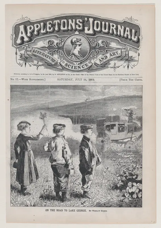 On the Road to Lake George (from "Appleton's Journal," Vol. I) Wall Art by Winslow Homer - High-Resolution Digital Print