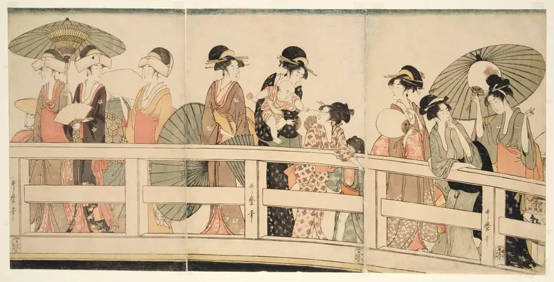 On top and beneath Ryogoku Bridge (Ryogokubashi no ue, shita)