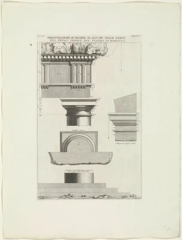 Onderdelen van het Theater van Marcellus te Rome Wall Art by Unknown - High-Resolution Digital Print