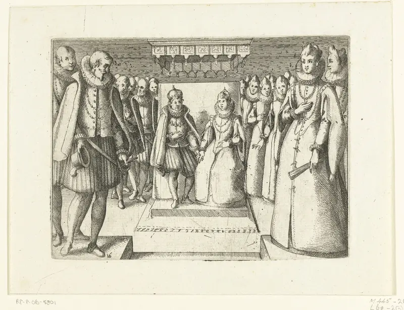 Onderhoud van Margaretha van Oostenrijk met Filips III Wall Art by Jacques Callot - High-Resolution Digital Print