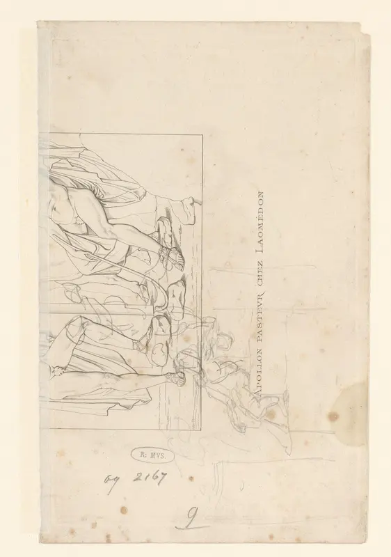 Onderlichamen van Apollo en Laomedon met schets van een vrouw Wall Art by Unknown - High-Resolution Digital Print