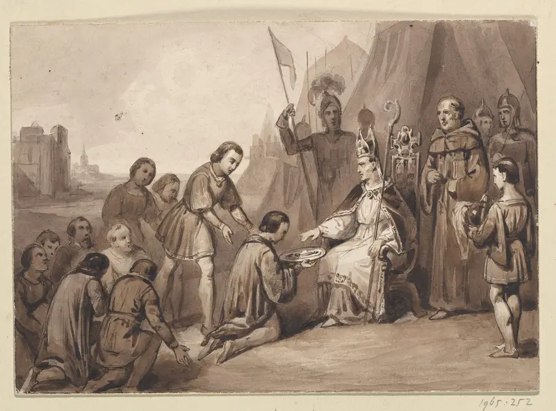 Onderwerping van Hendrik van Montfoort aan de bisschop van Utrecht Wall Art by Johann Wilhelm Kaiser (I) - High-Resolution Digital Print
