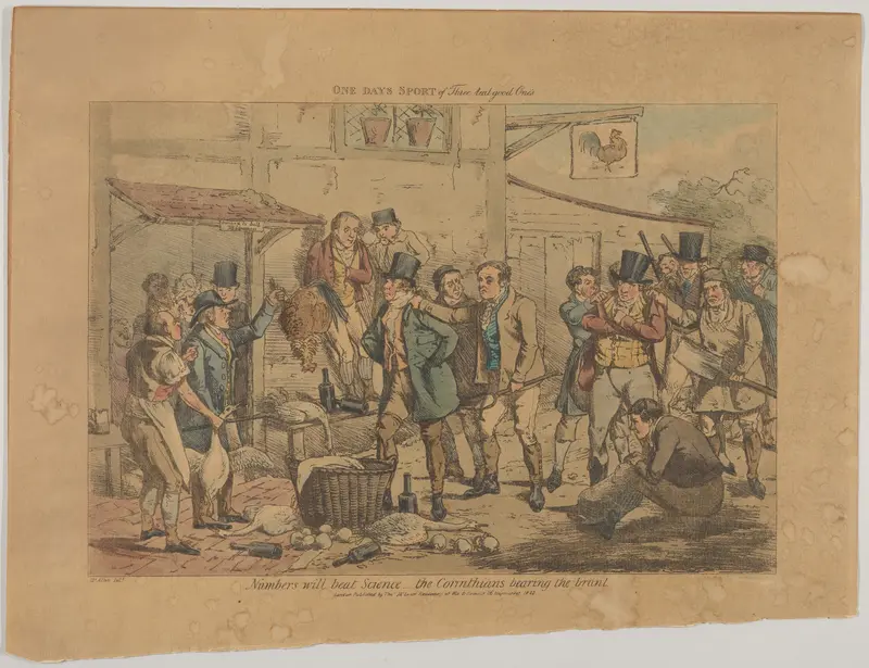One Day's Sport of Three Real Good Ones Numbers will beat Science... The Corinthians bear the brunt Wall Art by Henry Thomas Alken - High-Resolution Digital Print