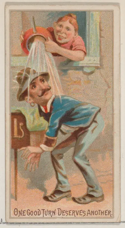 One Good Turn Deserves Another, from the Jokes series (N87) for Duke brand cigarettes Wall Art by W. Duke, Sons & Co. - High-Resolution Digital Print