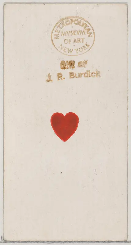 One Heart, from the Playing Cards series (N84) to promote Turkish Cross-Cut Cigarettes for W. Duke, Sons and Co. Wall Art by W. Duke, Sons & Co. - High-Resolution Digital Print