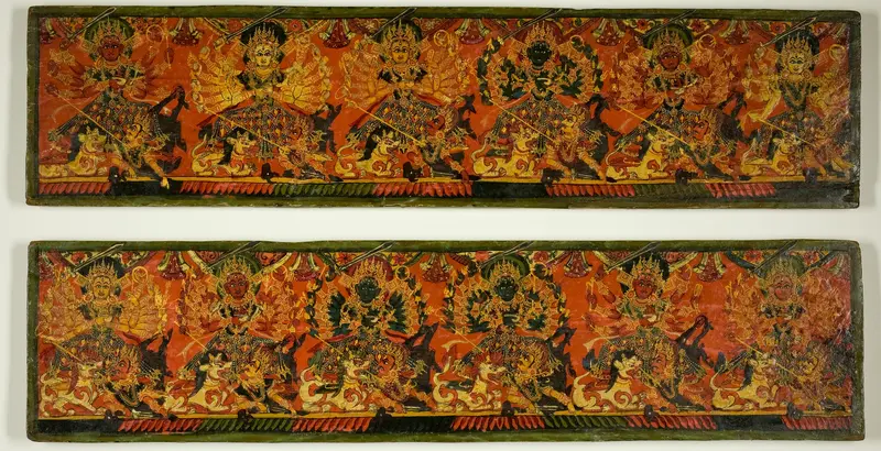 One of a Pair of Manuscript Covers from the Glorification of the Great Goddess (Devimahatmya) Wall Art by Unknown - High-Resolution Digital Print