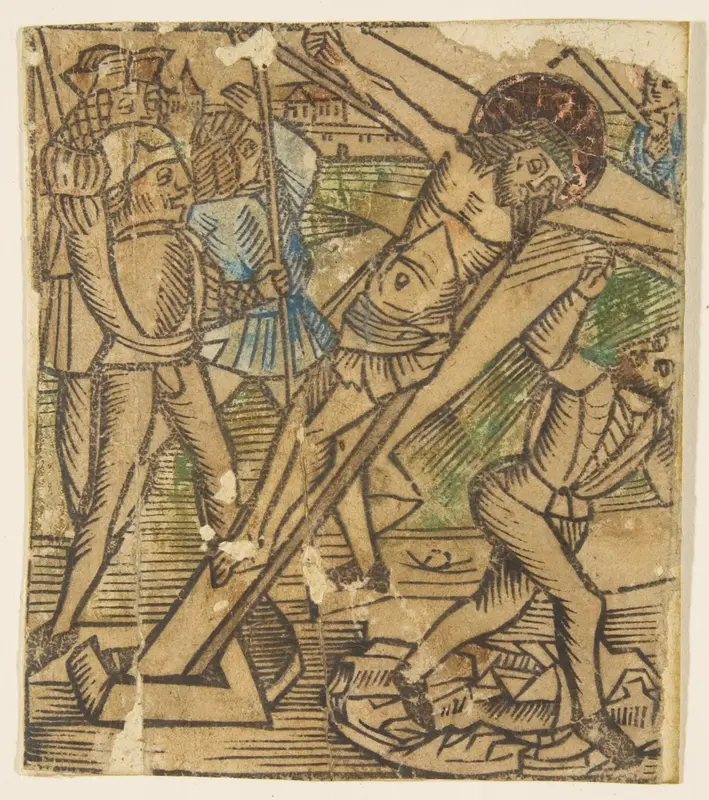 One of the Seven Falls of Christ Wall Art by Anonymous, German, 15th century - High-Resolution Digital Print