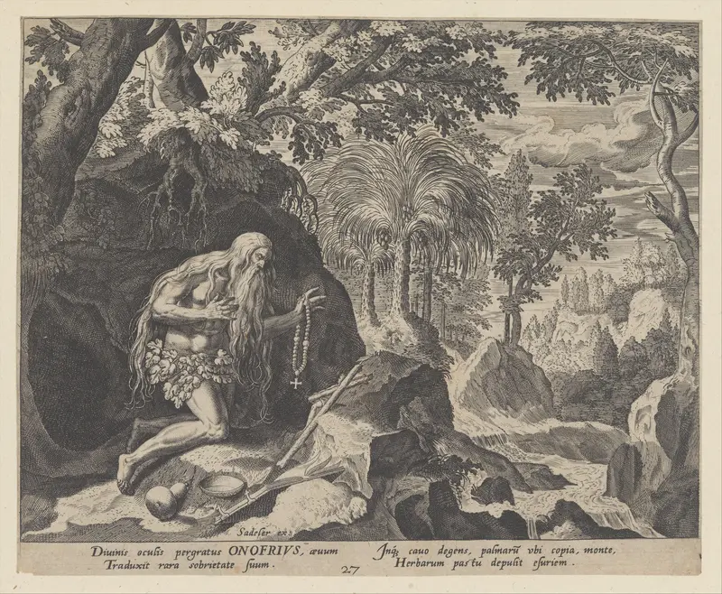 Onofrius, from "Solitudo Sive Vitae Patrum Eremicolarum" Wall Art by Johann Sadeler I - High-Resolution Digital Print