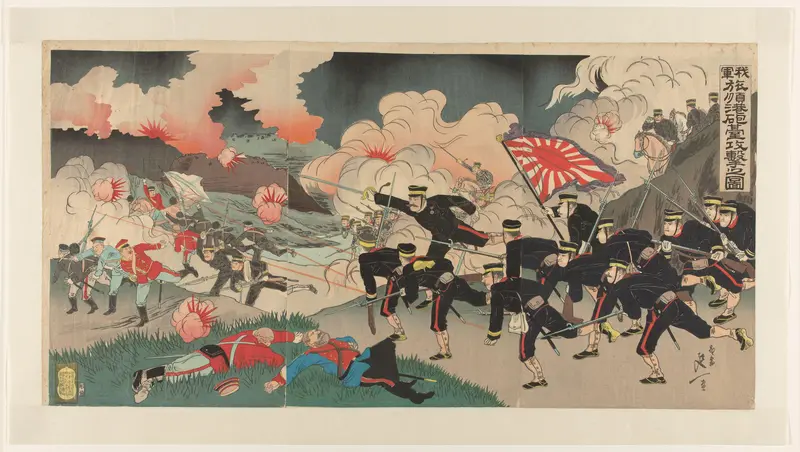 Ons leger bestormt de kanonnen bij Port Arthur Wall Art by Unknown - High-Resolution Digital Print