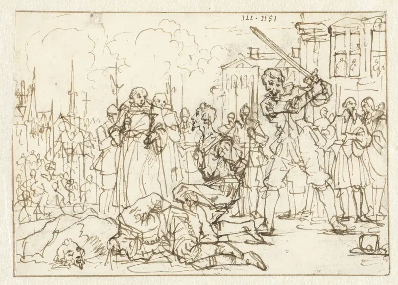 Onthoofding van de Heer De Bouteville en de graaf van Chapelle Wall Art by Caspar Luyken - High-Resolution Digital Print