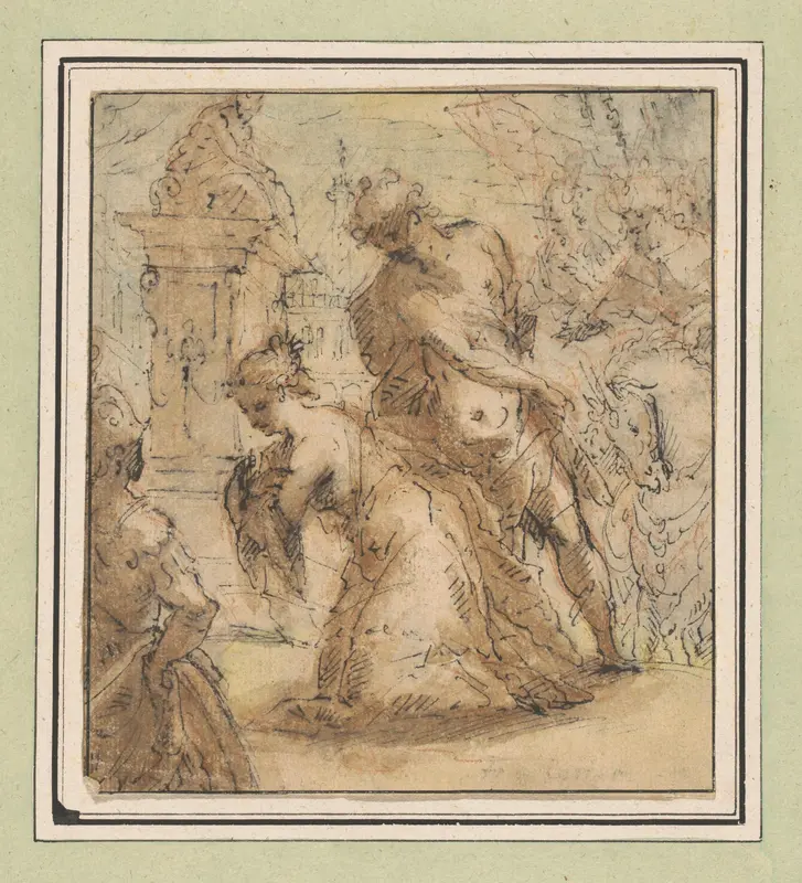 Onthoofding van een heilige (H. Catharina?) Wall Art by François Perrier - High-Resolution Digital Print