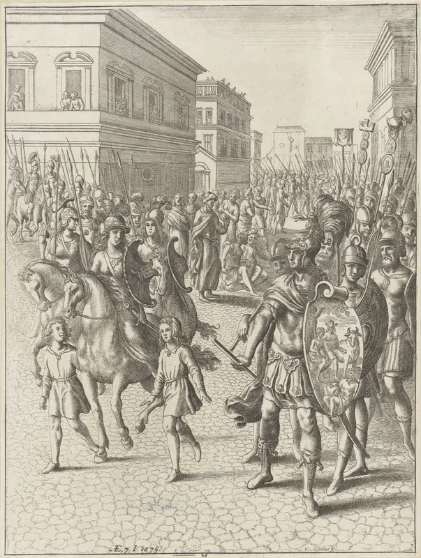 Ontmoeting tussen Turnus en Camilla Wall Art by Unknown - High-Resolution Digital Print