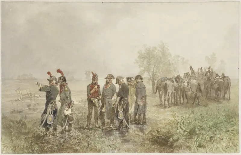 Ontmoeting van Franse officieren in Holland, 1793 Wall Art by Charles Rochussen - High-Resolution Digital Print