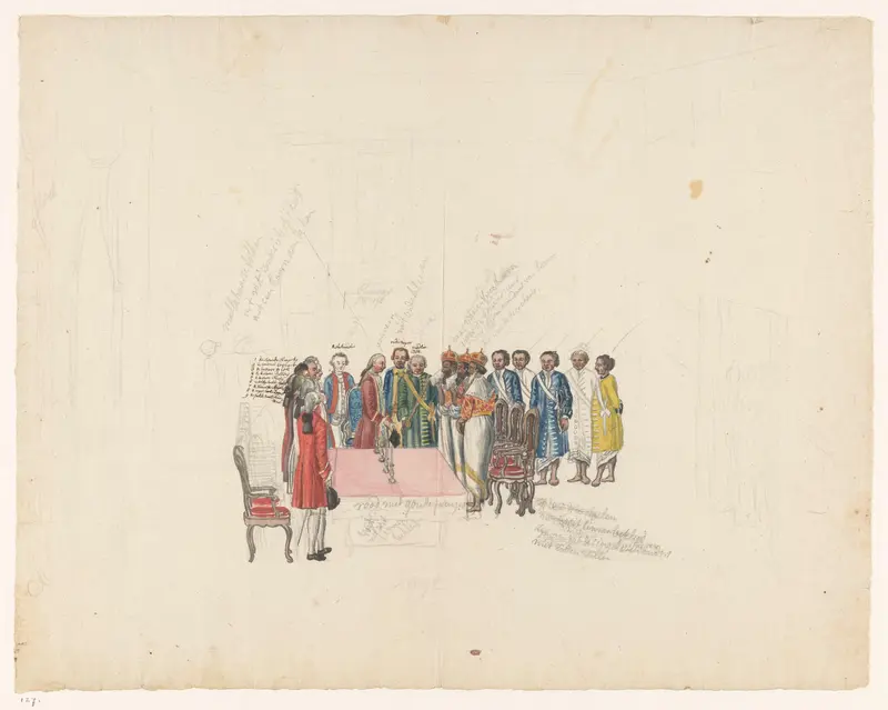Ontvangst van de gezanten van de koning van Kandy, 1785 Wall Art by Jan Brandes - High-Resolution Digital Print