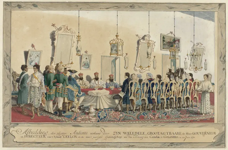Ontvangst van de gezanten van de koning van Kandy door gouverneur Imam Falck Wall Art by Unknown - High-Resolution Digital Print