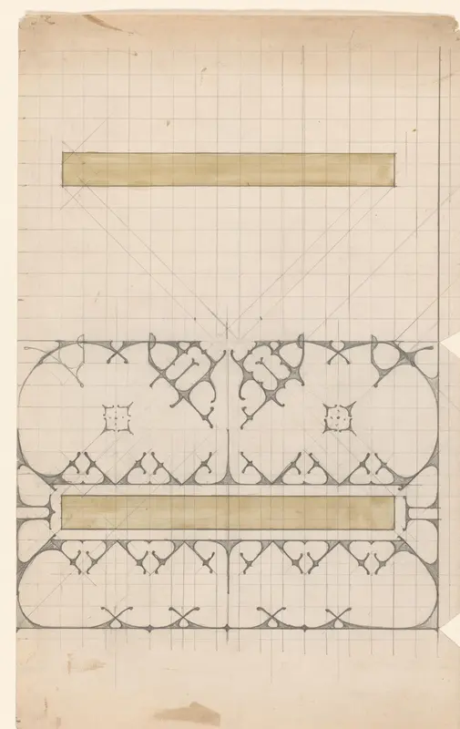 Ontwerp met twee rechthoeken en ornamenten Wall Art by Reinier Willem Petrus de Vries (1874-1953) - High-Resolution Digital Print