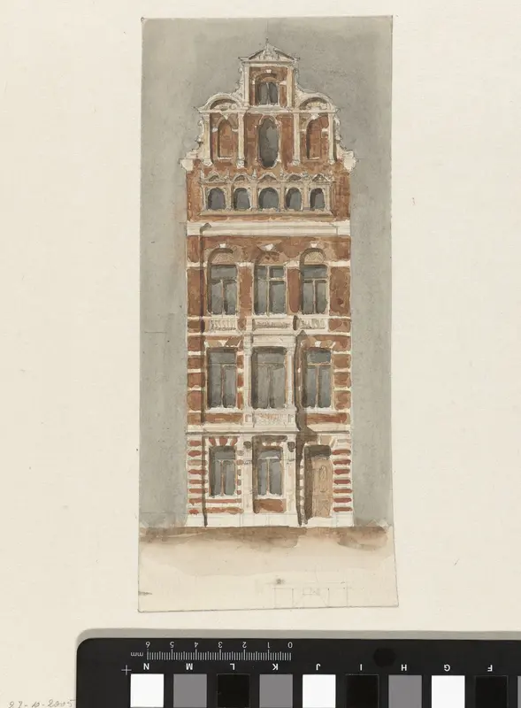 Ontwerp van de gevel van een stadshuis Wall Art by Unknown - High-Resolution Digital Print