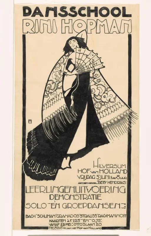 Ontwerp voor affiche voor de leerlingenuitvoering van Dansschool Rini Hopman in Hilversum Wall Art by Unknown - High-Resolution Digital Print