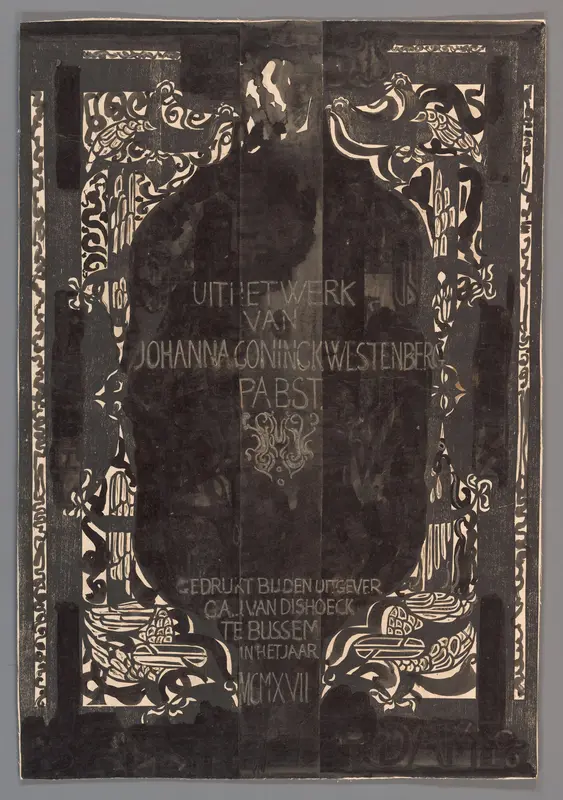 Ontwerp voor boekband van Uit het werk van Johanna Coninckwestenberg Pabst, Bussum 1917 Wall Art by Carel Adolph Lion Cachet - High-Resolution Digital Print