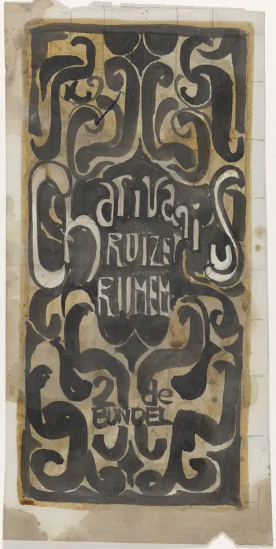 Ontwerp voor boekband voor Charivaris' Ruize-Rijmen, 2de Bundel Wall Art by Carel Adolph Lion Cachet - High-Resolution Digital Print