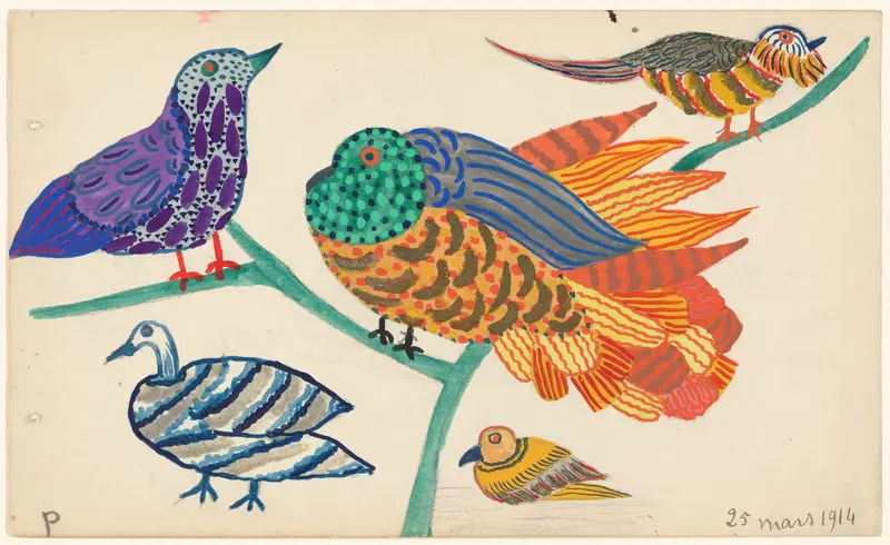 Ontwerp voor borduurwerk van vogels Wall Art by Paul Poiret - High-Resolution Digital Print
