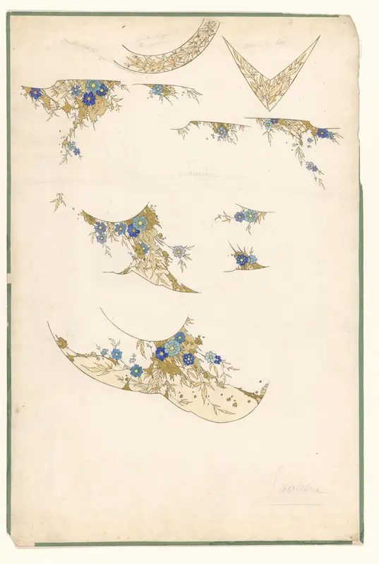 Ontwerp voor de beschildering een sauskom van een porseleinen servies voor Pillivuyt Wall Art by Jules Auguste Habert-Dys - High-Resolution Digital Print