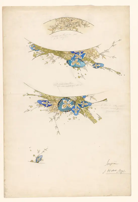 Ontwerp voor de beschildering van een soepterrine van een porseleinen servies voor Pillivuyt Wall Art by Unknown - High-Resolution Digital Print